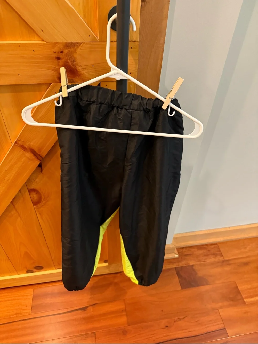Weissman Black Pants with Neon Yellow Trim